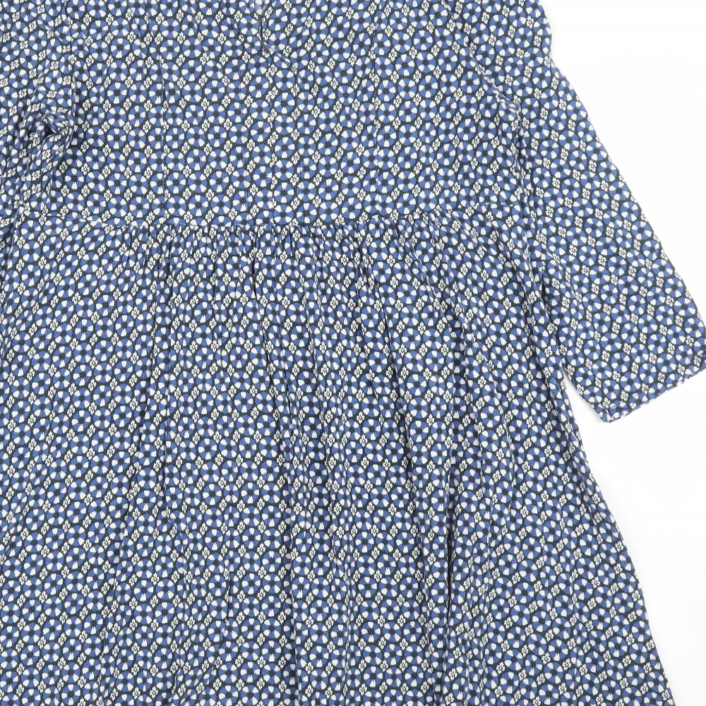 H&M Womens Blue Floral A-Line Size 10