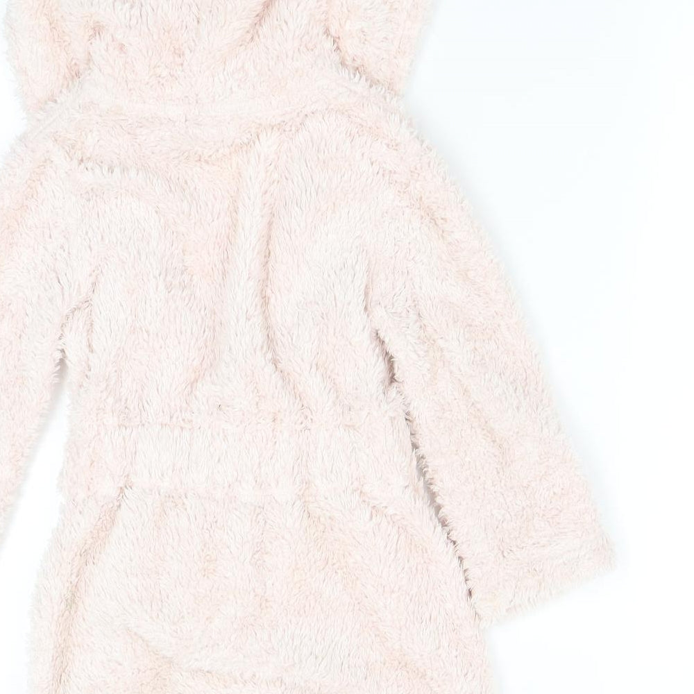 La Redoute Girls Pink Solid Fleece Gown Size 4 Years