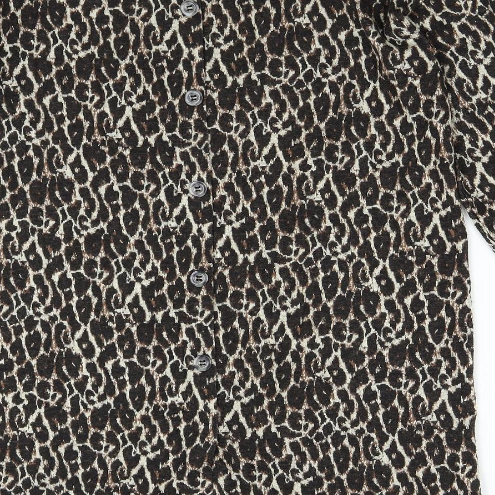NEXT Womens Brown Animal Print Pullover Jumper Size 12