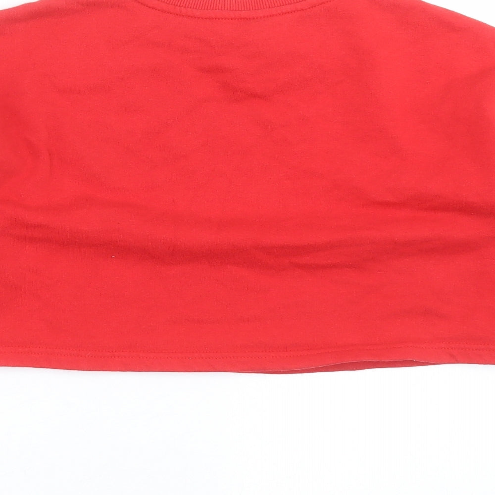 New Look Girls Red Pullover Sweatshirt Size 9 Years - sheep, christmas