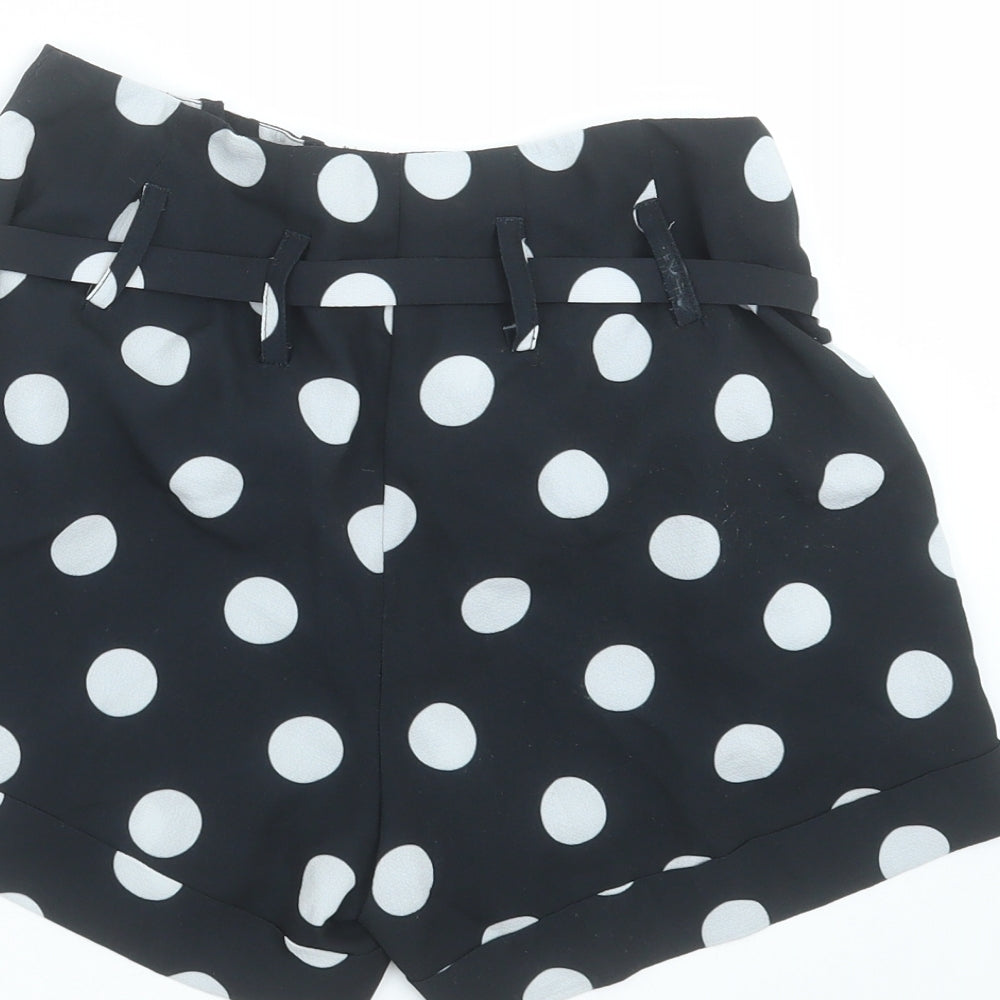 Select Womens Black Polka Dot Hot Pants Shorts Size 6
