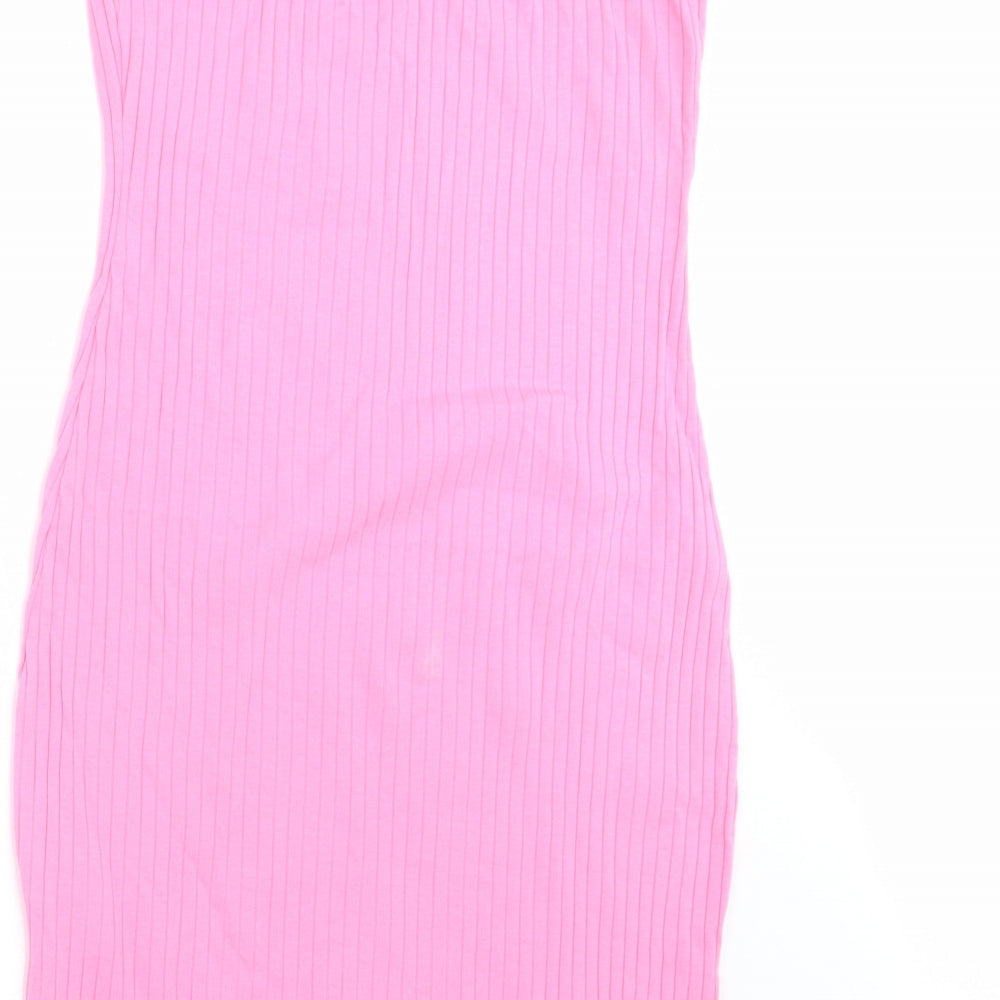 SheIn Womens Pink Striped Mini Size S