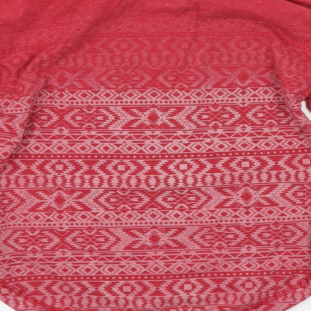 NEXT Girls Red Argyle/Diamond Basic T-Shirt Size 5 Years