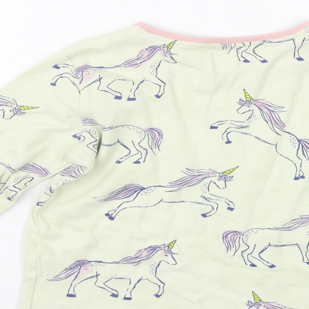 John Lewis Girls Multicoloured Solid Top Pyjama Set Size 7 Years