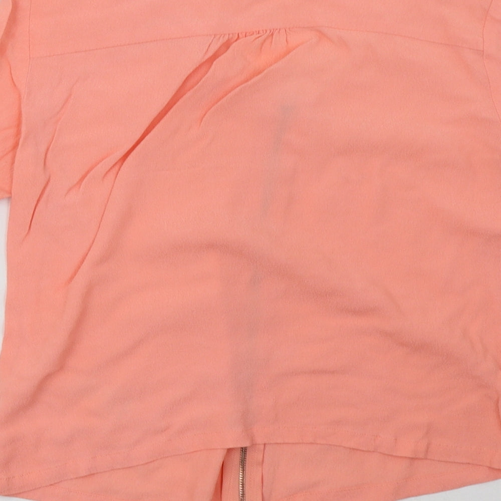Yumi Womens Pink Basic Blouse Size 8