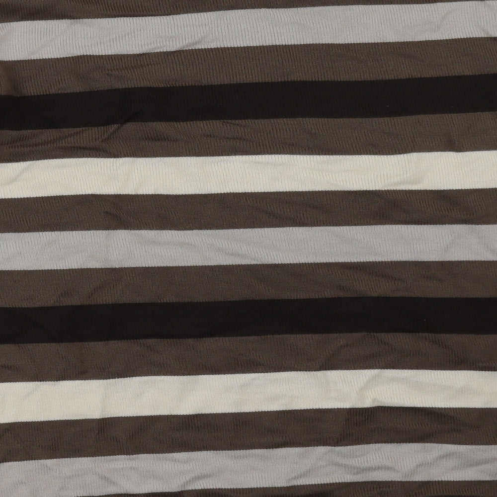 NEXT Womens Brown Striped Pullover Sweatshirt Size L