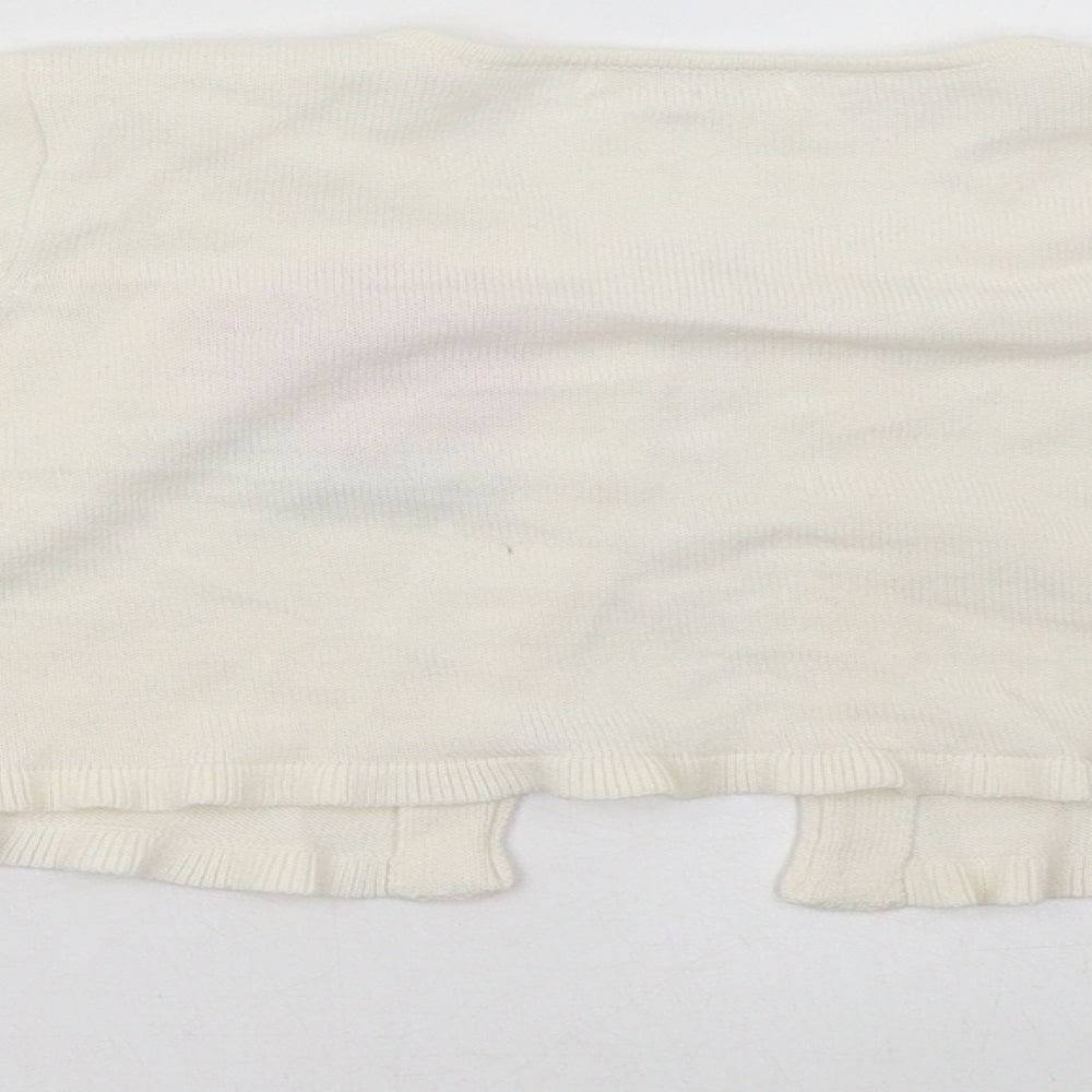 princess collection Girls White Cardigan Jumper Size 6 Years