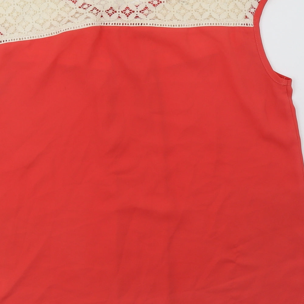 Principles Womens Orange Basic Tank Size 12