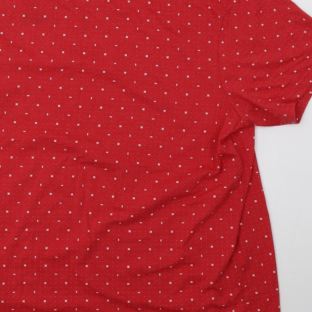 Primark Mens Red Geometric T-Shirt Size XL