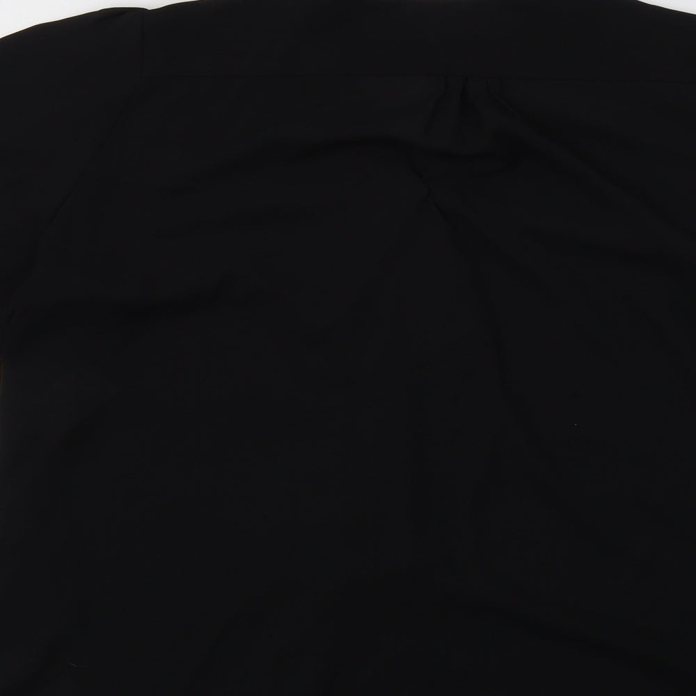 Forever Unique Womens Black Basic Blouse Size S