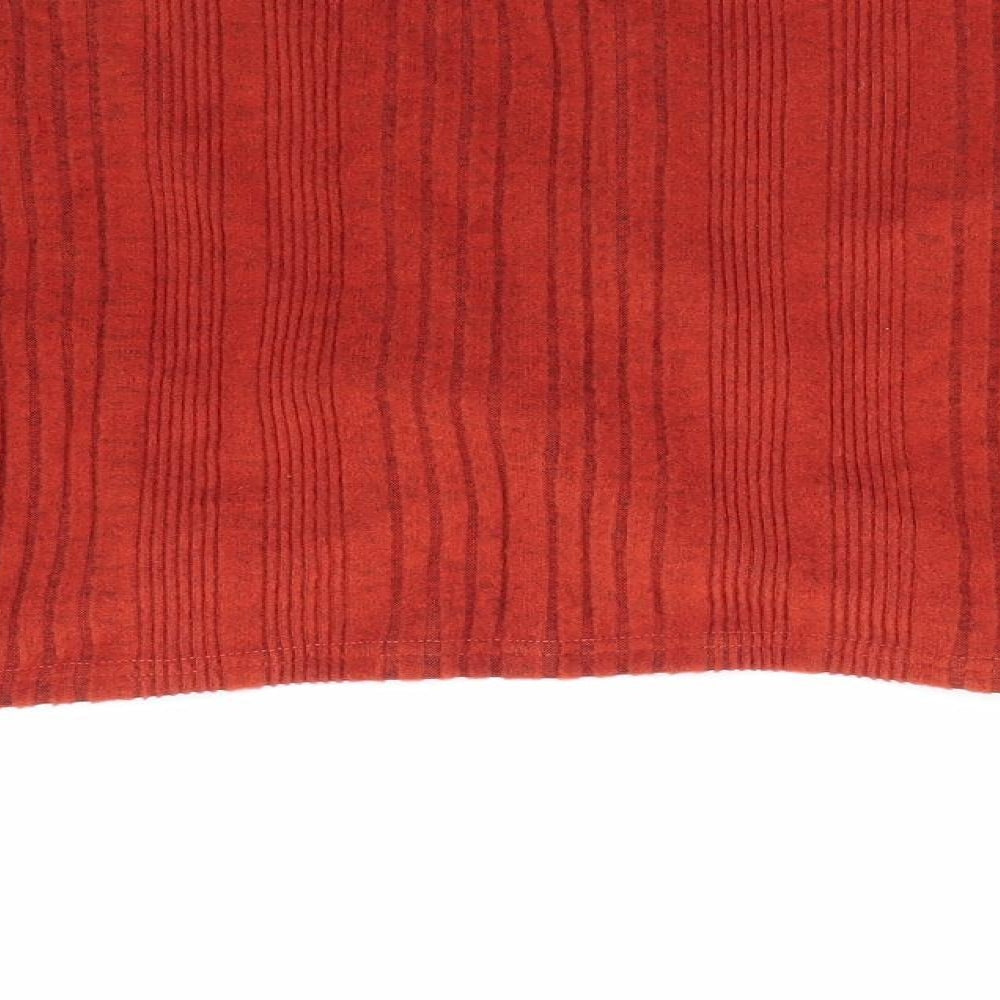 SheIn Womens Orange Striped Pullover Jumper Size S - Dark Orange Cropped Ruched Crossover Hemline