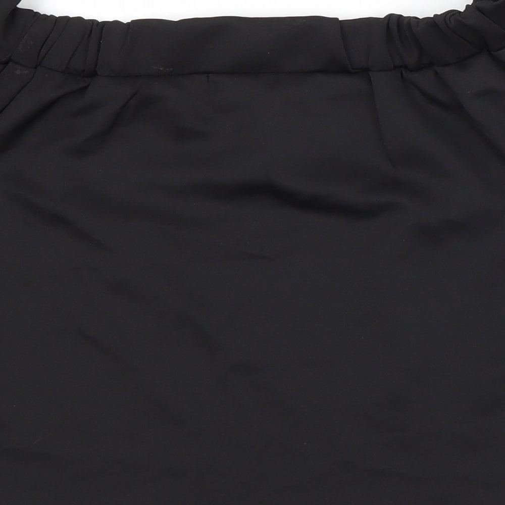 Boohoo Womens Black Basic Blouse Size 6