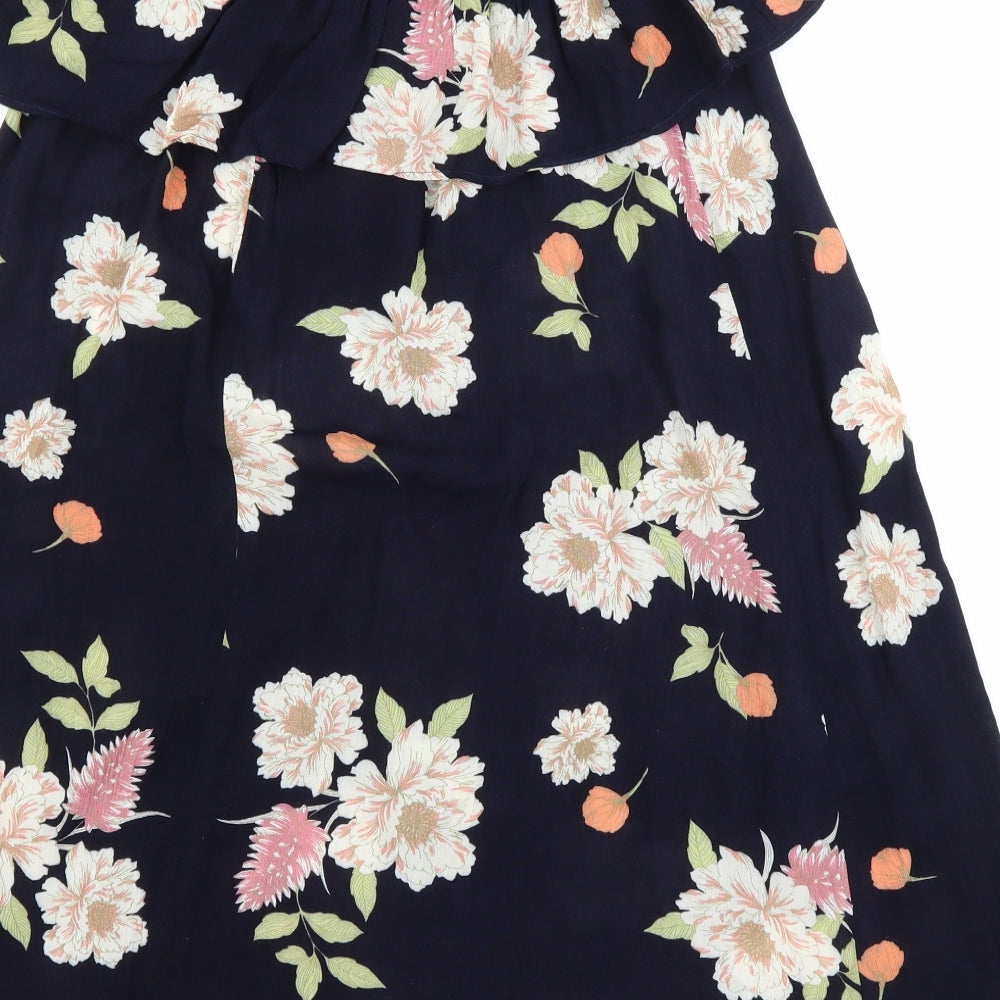 Dorothy Perkins Womens Blue Floral A-Line Size 14