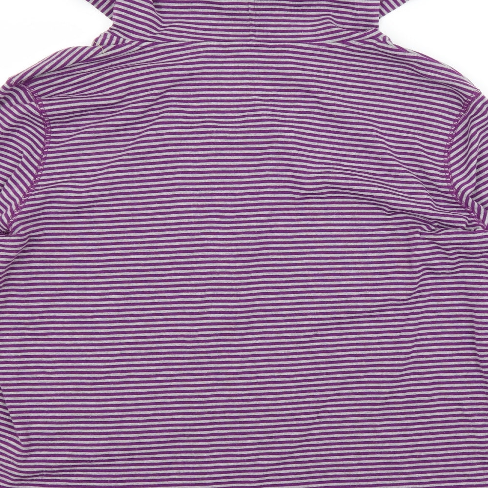 BM Womens Purple Striped Pullover Hoodie Size XL