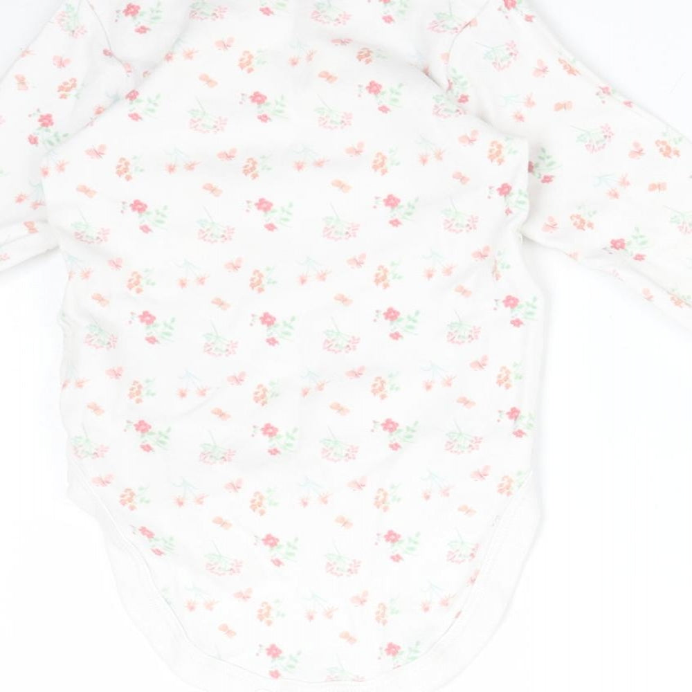 NEXT Girls White Floral Babygrow One-Piece Size 12-18 Months