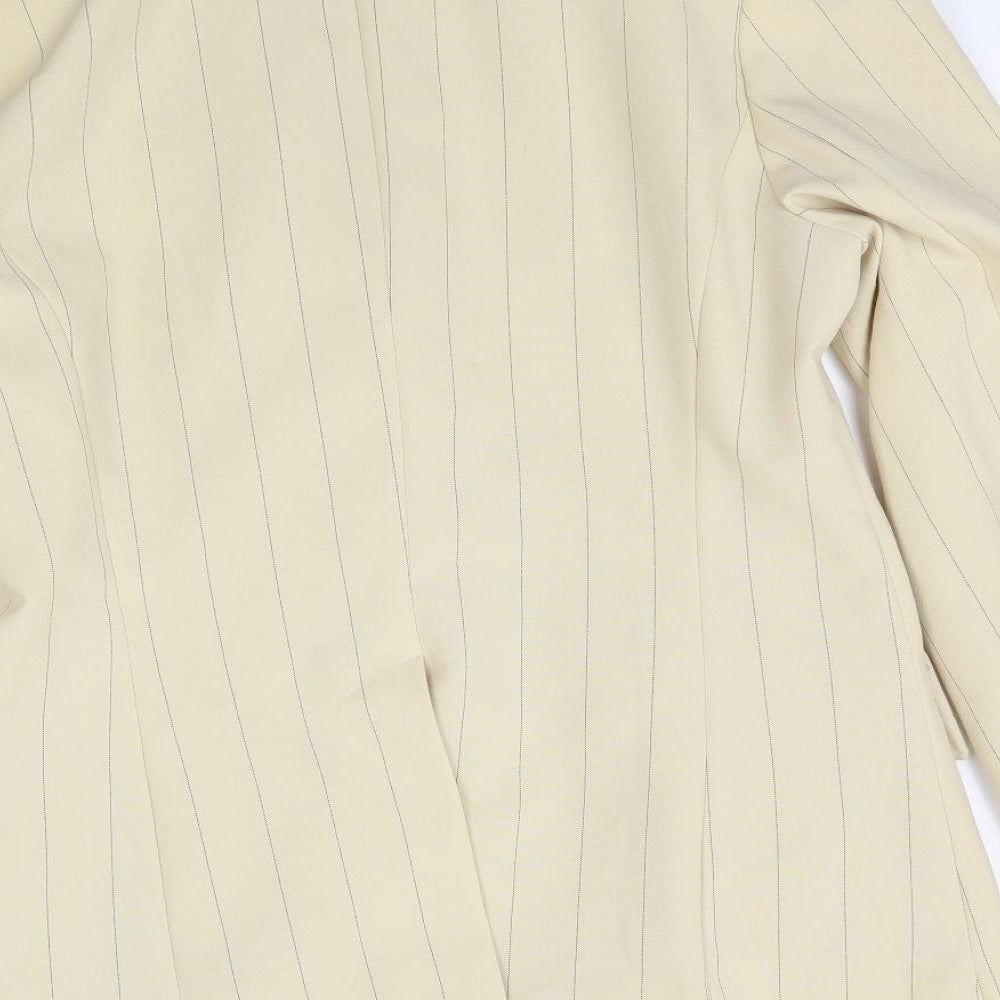 For Women Womens Beige Striped Jacket Blazer Size 14
