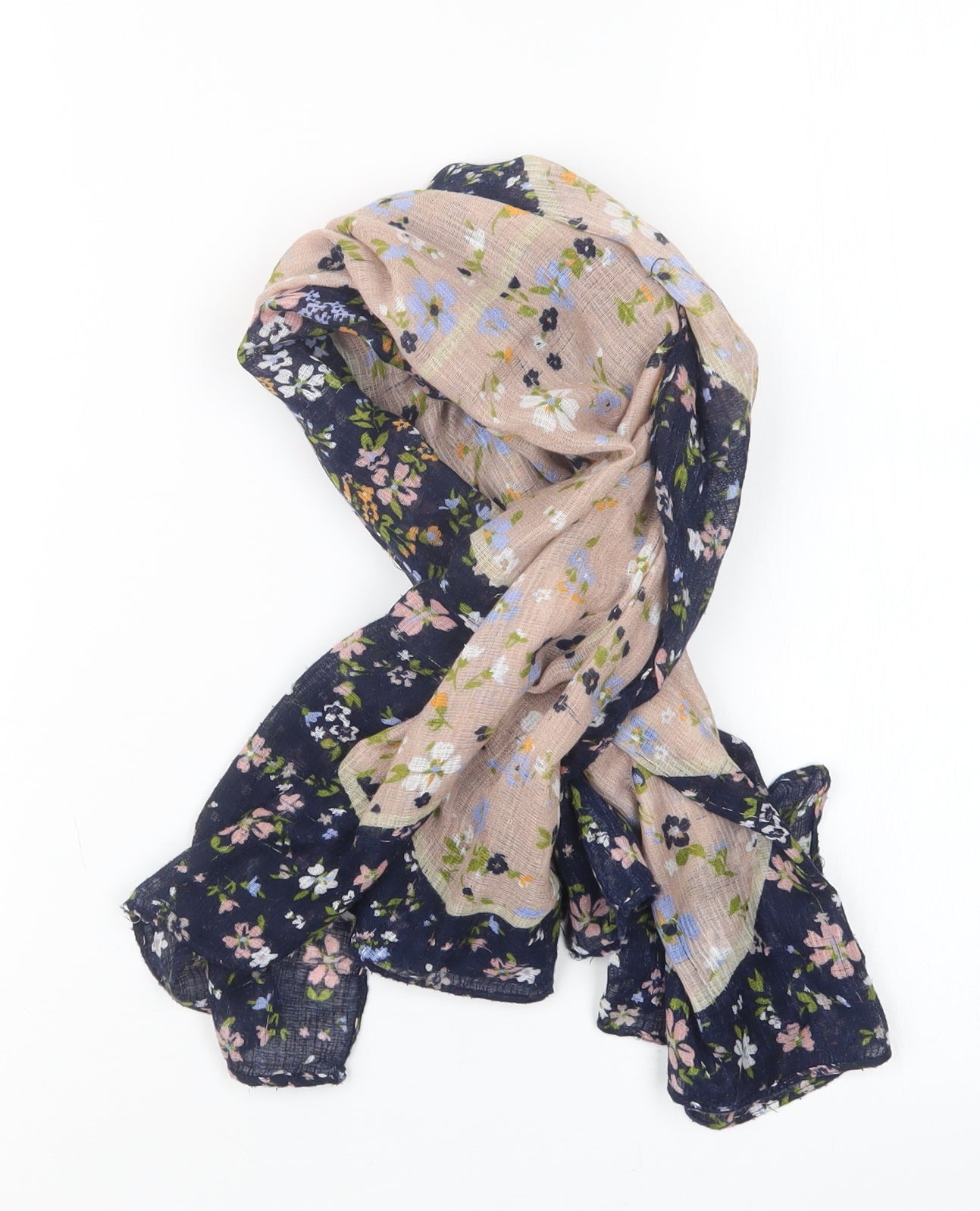 Preworn Womens Blue Geometric Scarf