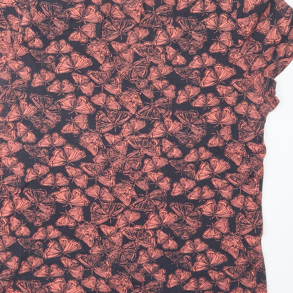 Debenhams Womens Pink Geometric Basic T-Shirt Size 14 - Butterflies