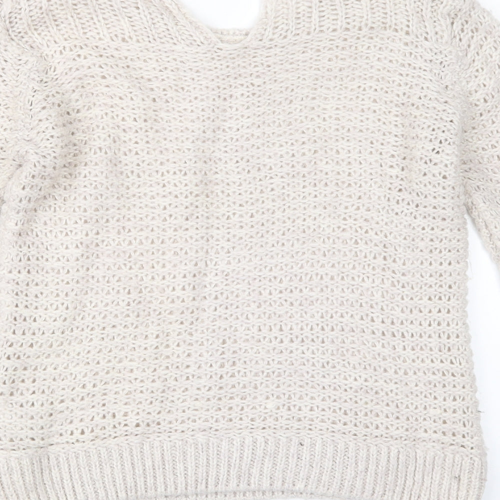 Dorothy Perkins Womens Beige Knit Pullover Jumper Size 12