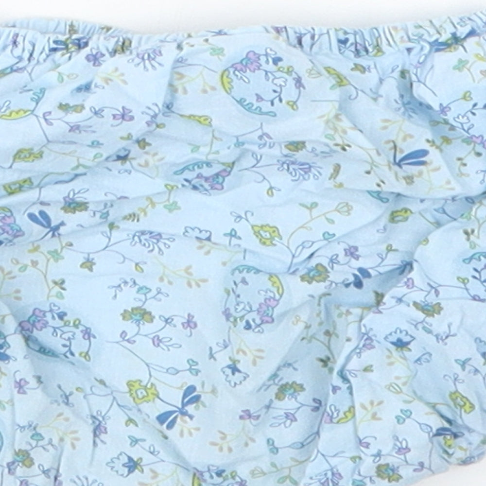 Petit Bateau Girls Blue Geometric Cropped Trousers Size 12 Months