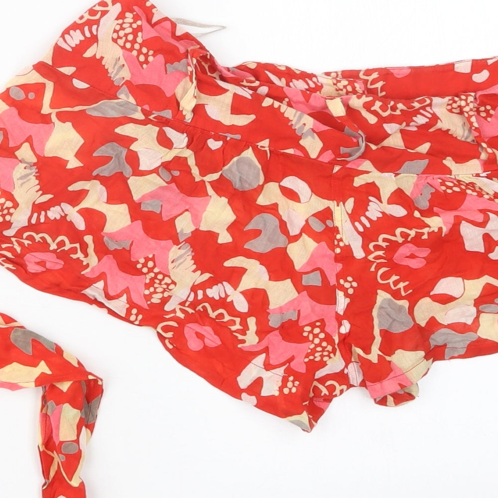 French Connection Womens Red Geometric Hot Pants Shorts Size S
