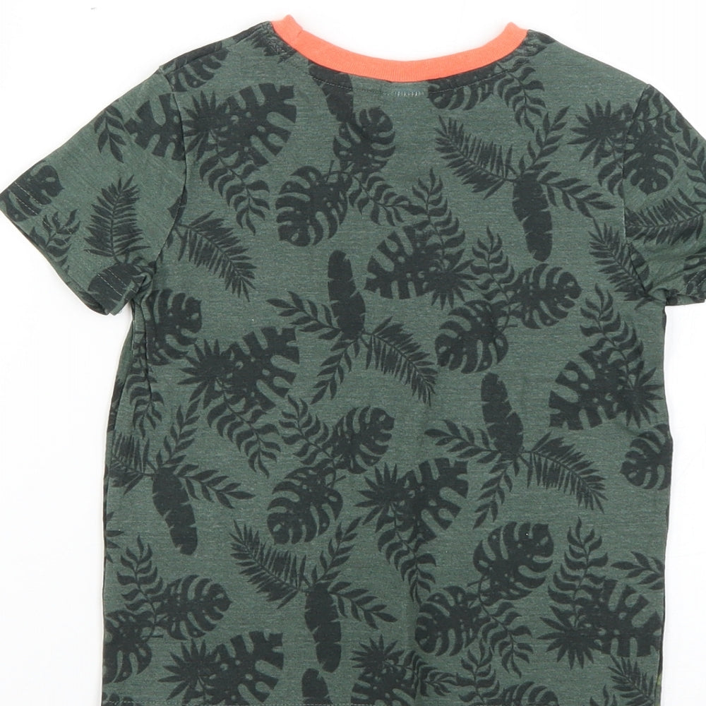 little kids Boys Green Geometric Basic T-Shirt Size 3-4 Years