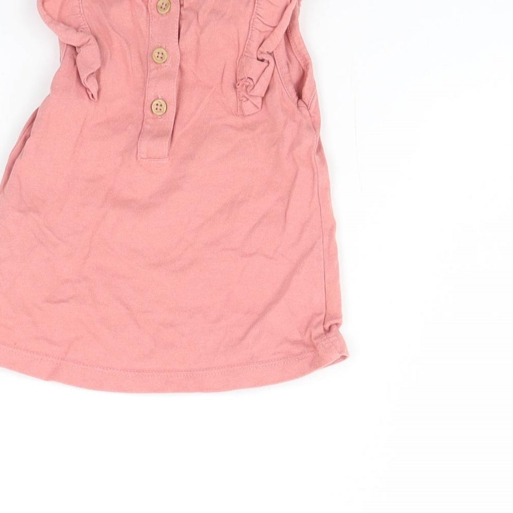 M&s Girls Pink Basic Blouse Size 0-3 Months