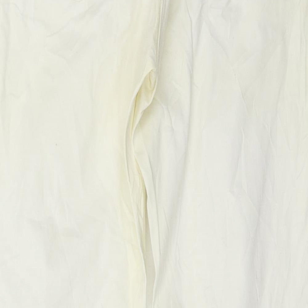 H&M Womens Ivory Denim Skinny Jeans Size 14 L26 in