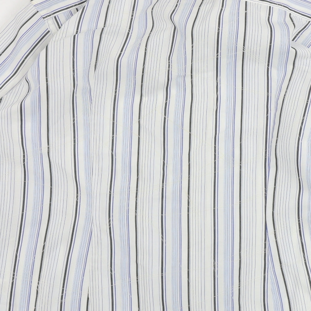 Burton Mens White Striped Button-Up Size L