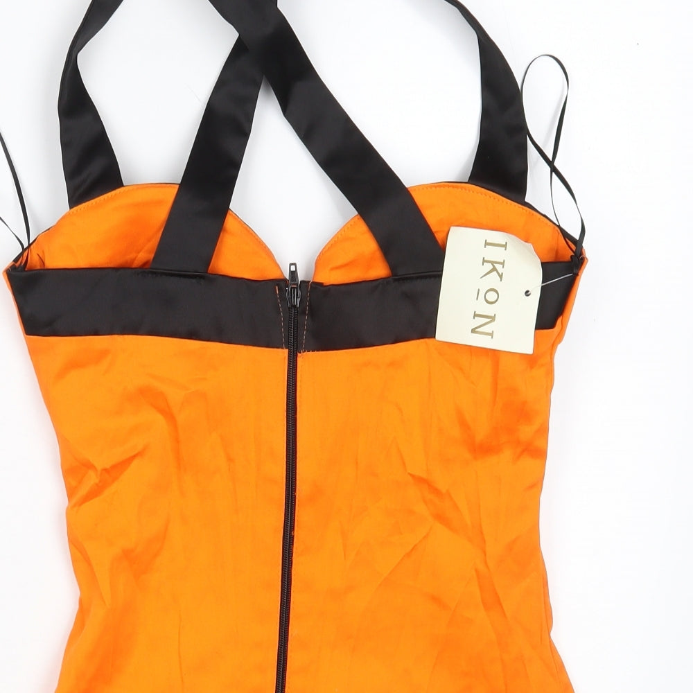 Ikon Womens Orange Cropped Tank Size 10