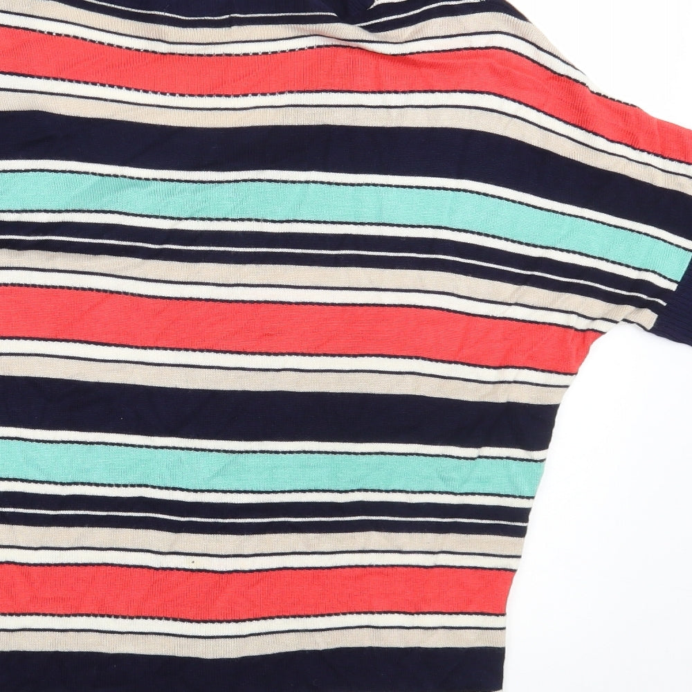 Odemai Womens Multicoloured Striped Rayon Pullover Sweatshirt One Size - Size US 2