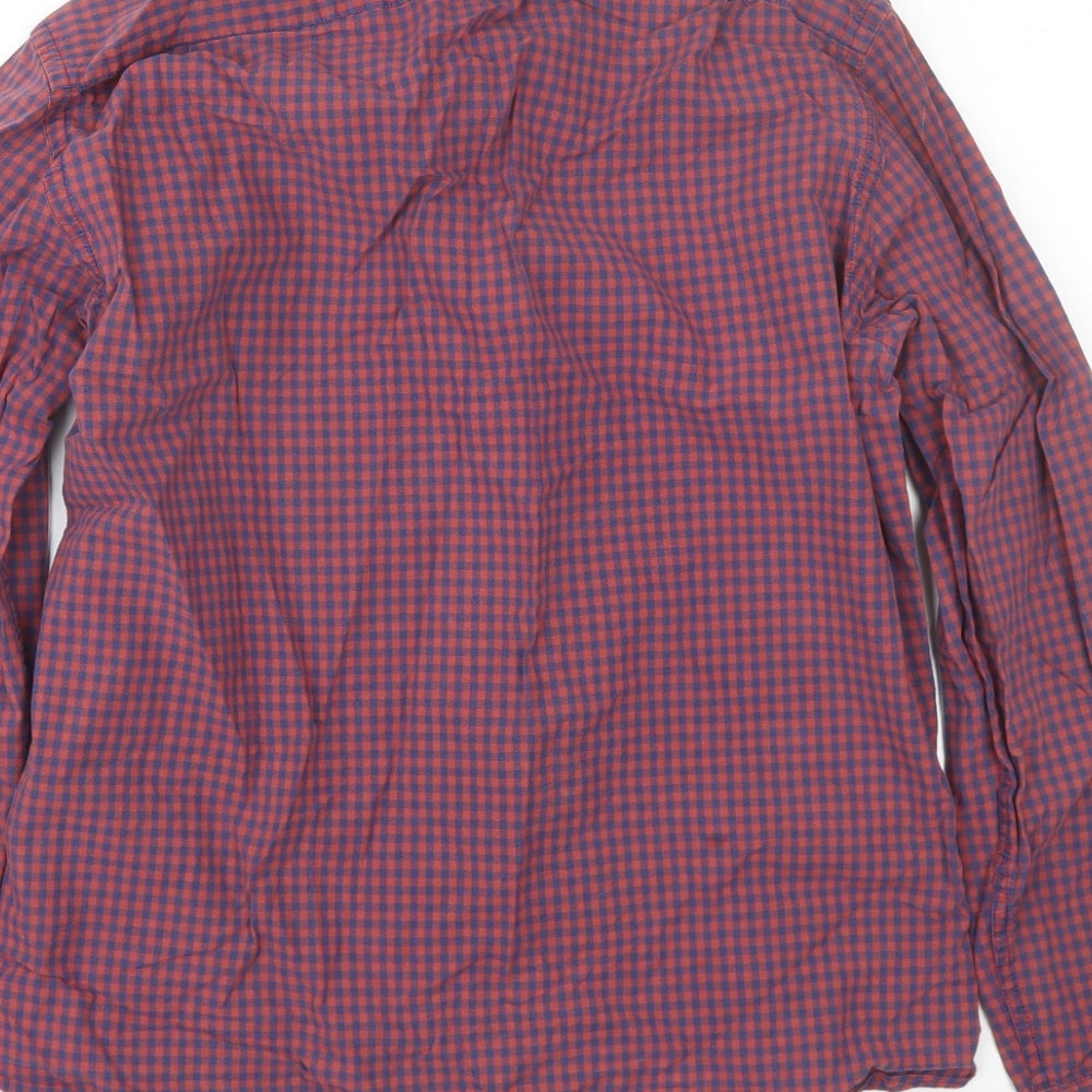 J crew Mens Red Plaid Button-Up Size M