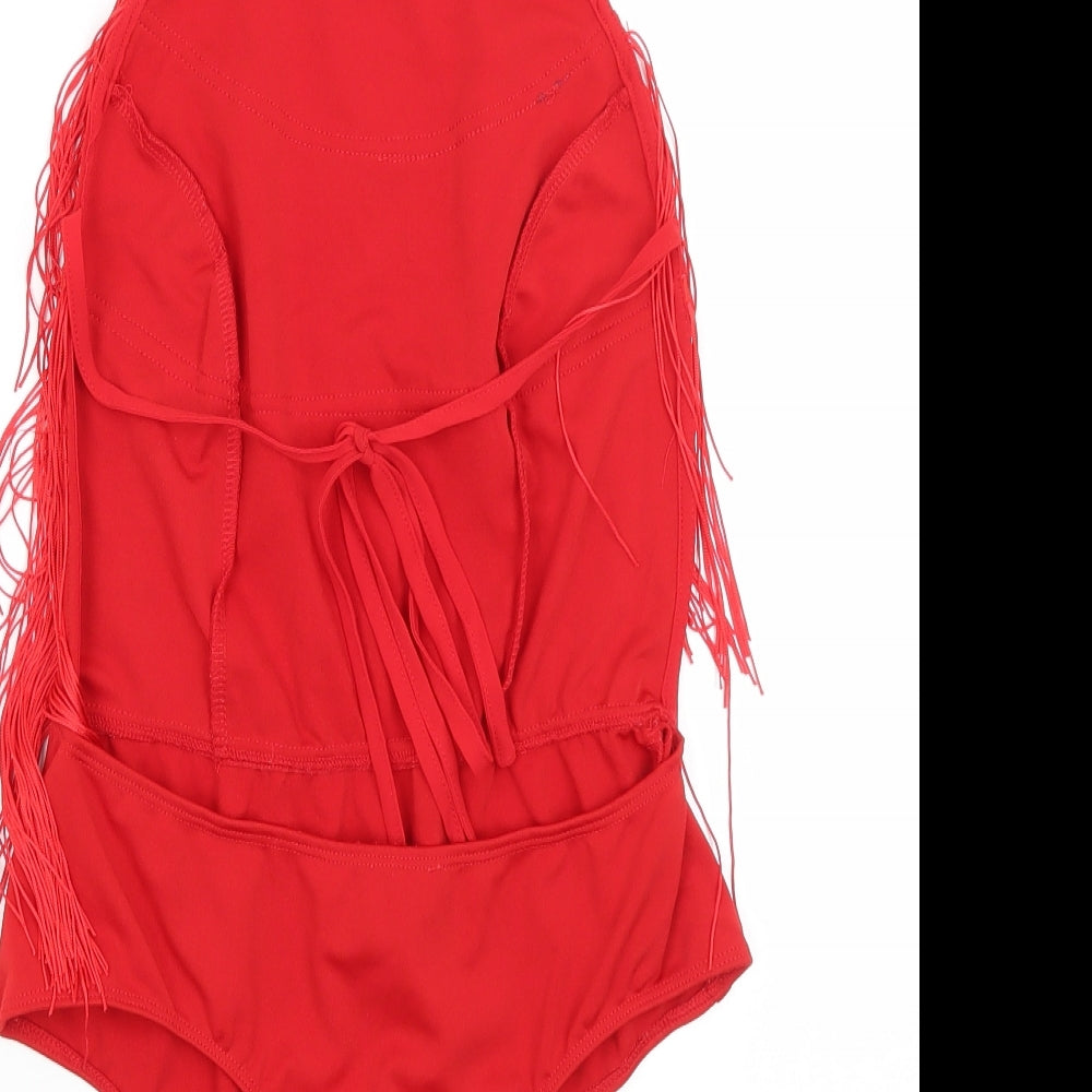 Pretty Little Thing Womens Red Bodysuit One-Piece Size 6