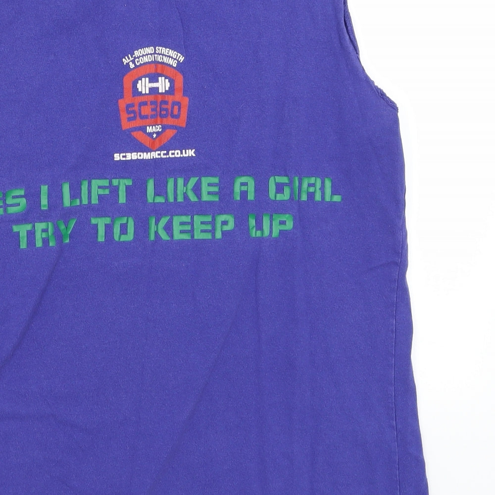 Gildan Womens Blue Basic Tank Size L