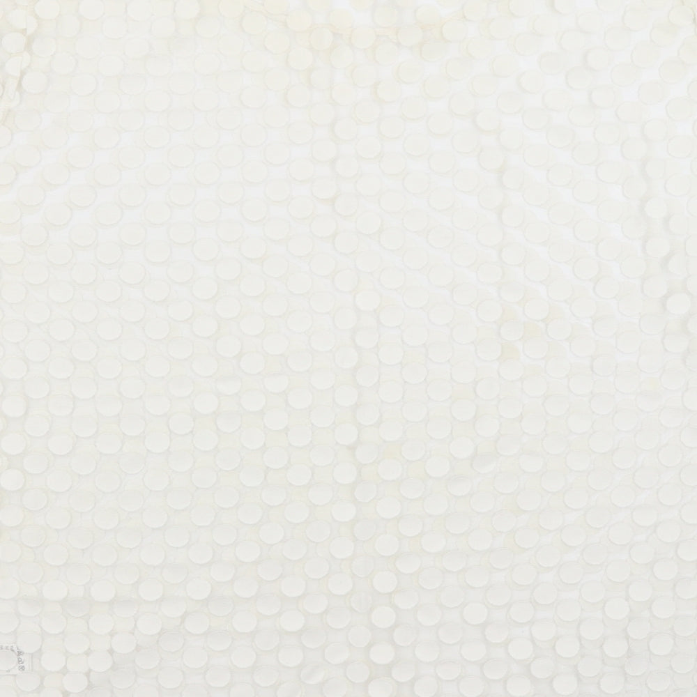 Topshop Womens Ivory Polka Dot Basic T-Shirt Size 14