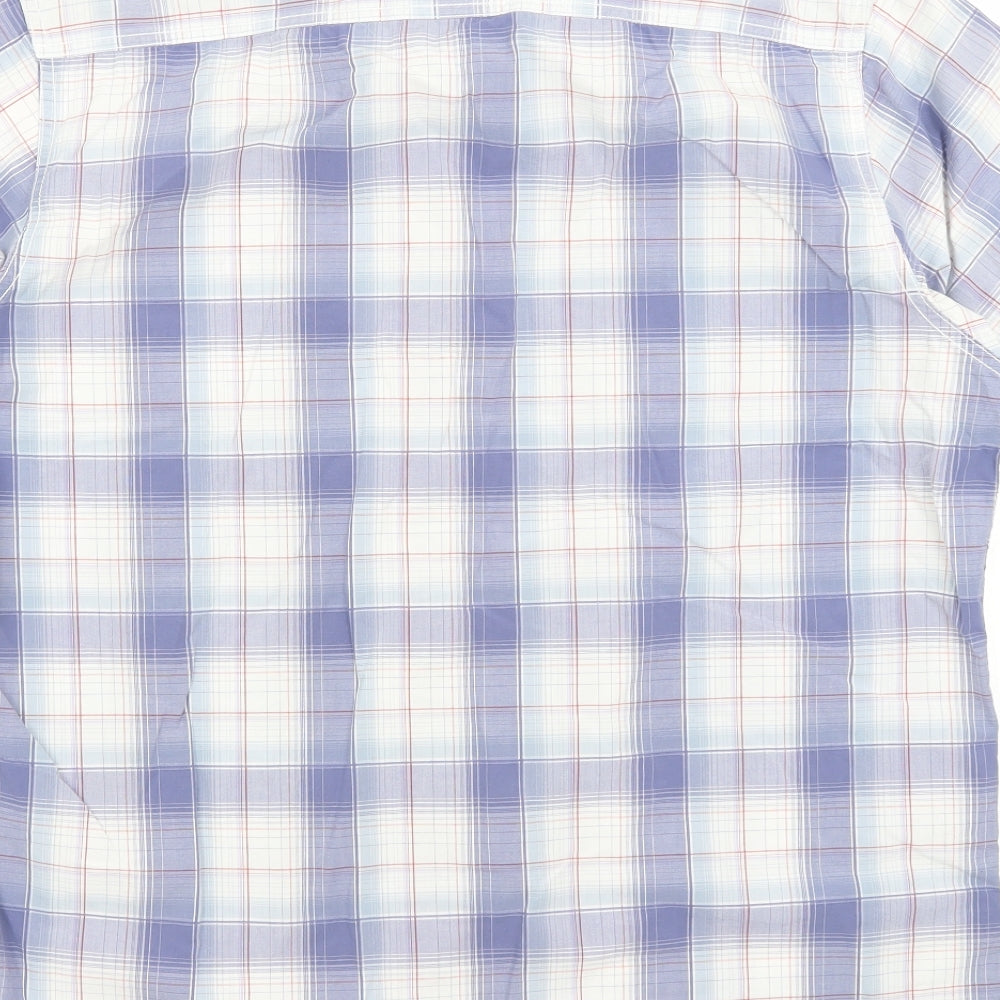 Boston Crew Mens Blue Plaid Button-Up Size L
