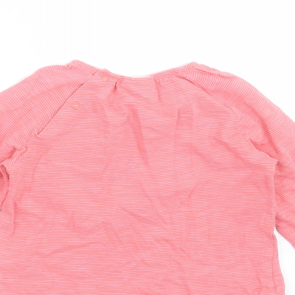 NEXT Girls Pink Striped Basic T-Shirt Size 9-12 Months
