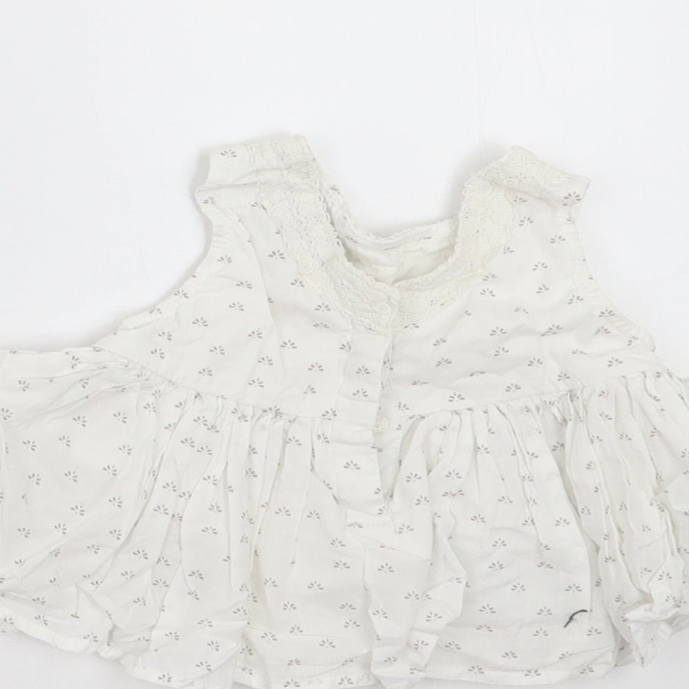NEXT Girls White Floral Basic Blouse Size 3-6 Months