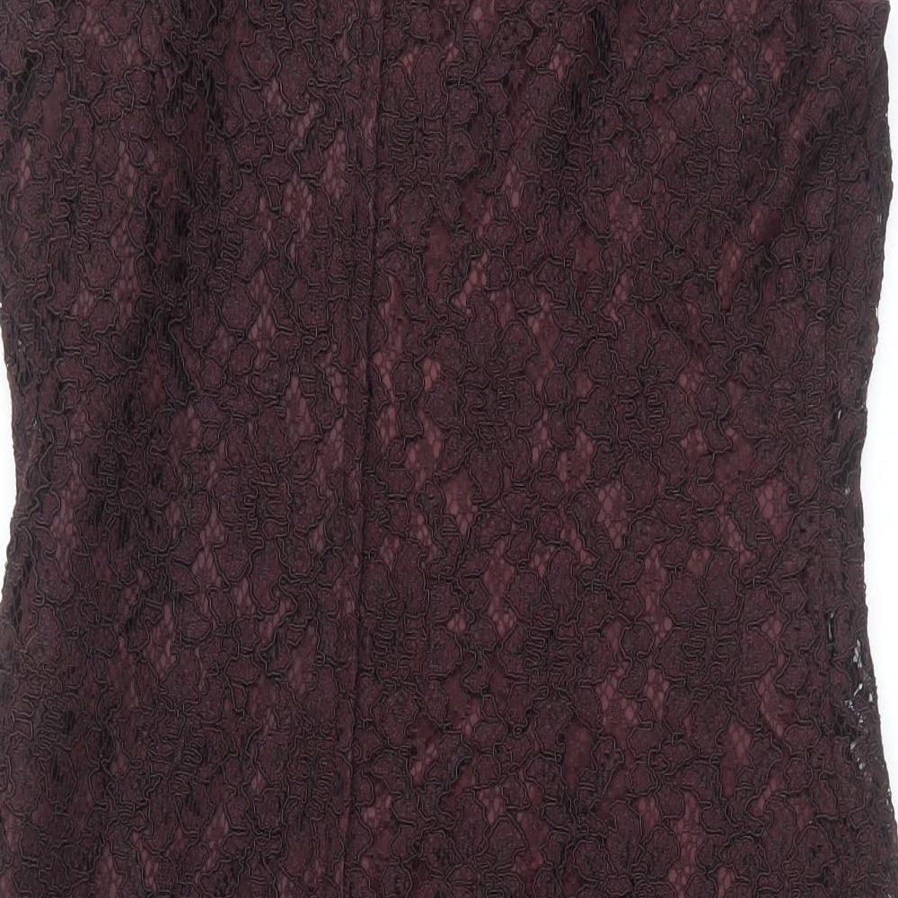 Meghan Womens Purple Floral Shift Size 14