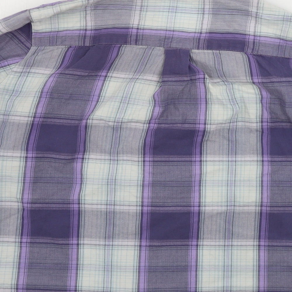 Maine New England Mens Black Check Button-Up Size 18