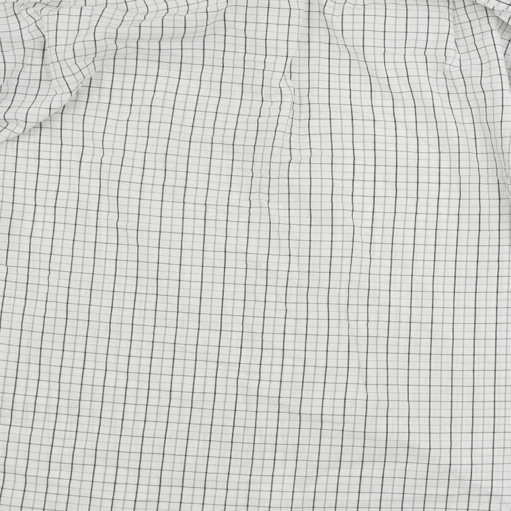 ventura Mens White Check Button-Up Size 16