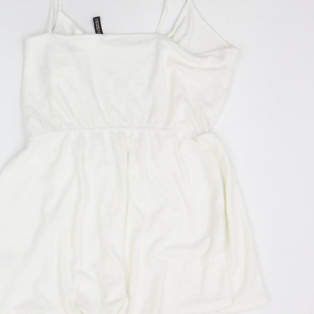 Divided Womens White Jumpsuit One-Piece Size L