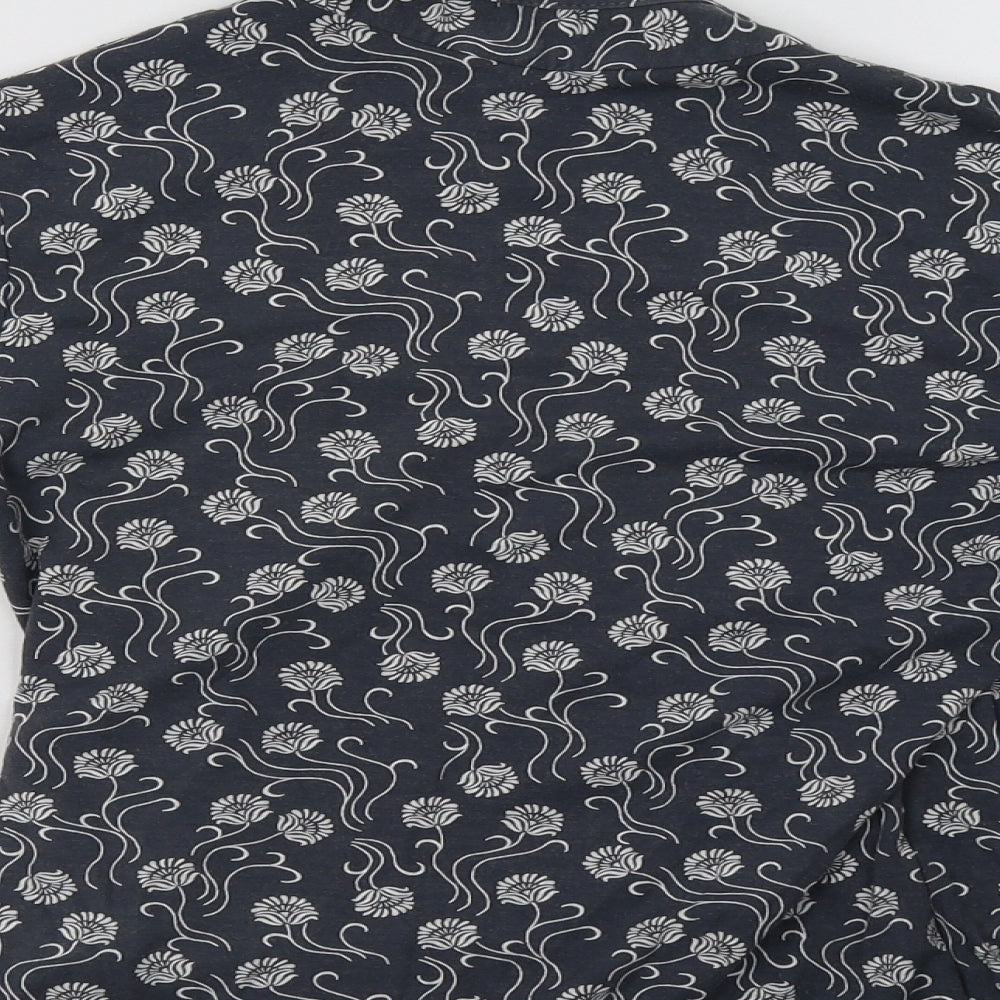 Select Womens Grey Floral Basic Blouse Size 10