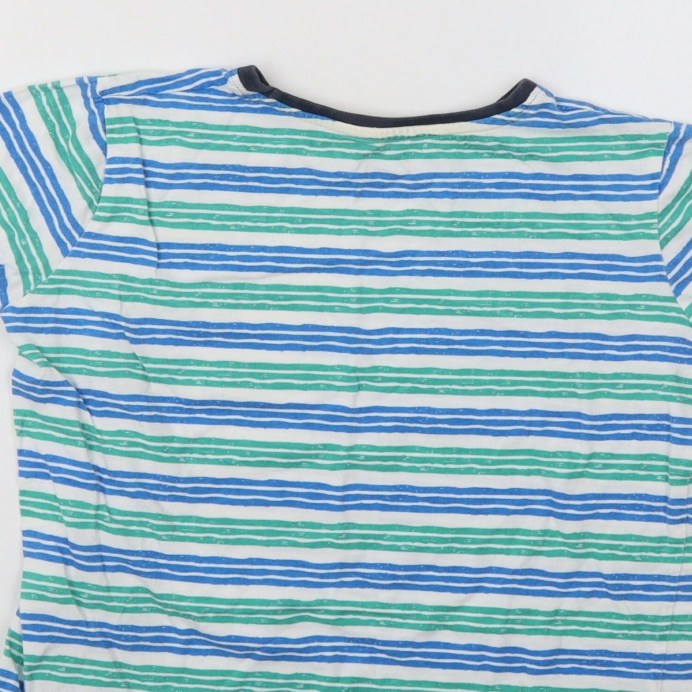 Nutmeg Girls Green Striped Basic T-Shirt Size 9-10 Years