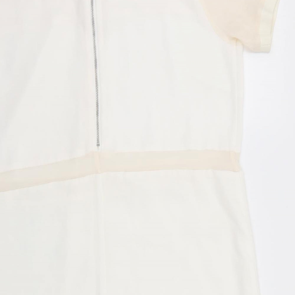 Premium Nex Womens Ivory Colourblock Shift Size 14 - Back zip Sheer Sections to dress