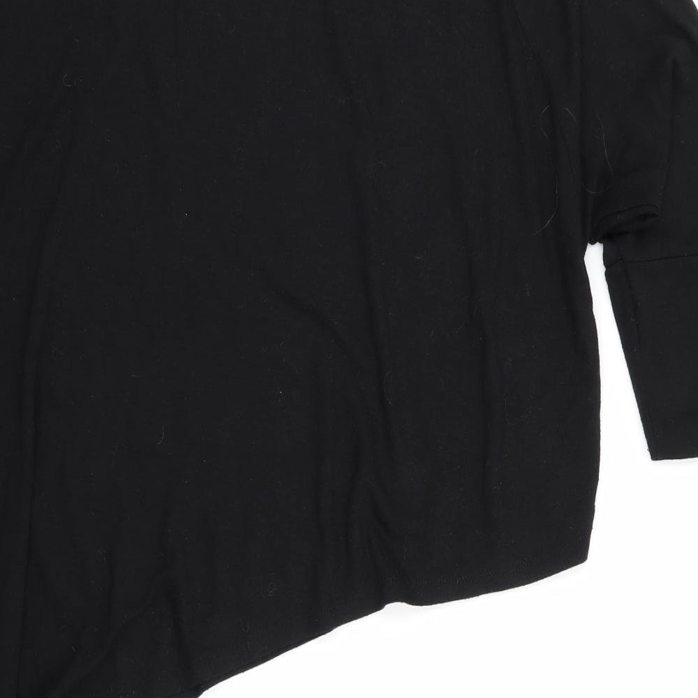 Berksha Womens Black Pullover Jumper Size 6 - Diagonally Cut Hem 1 x short 1 x 3/4 sleeve