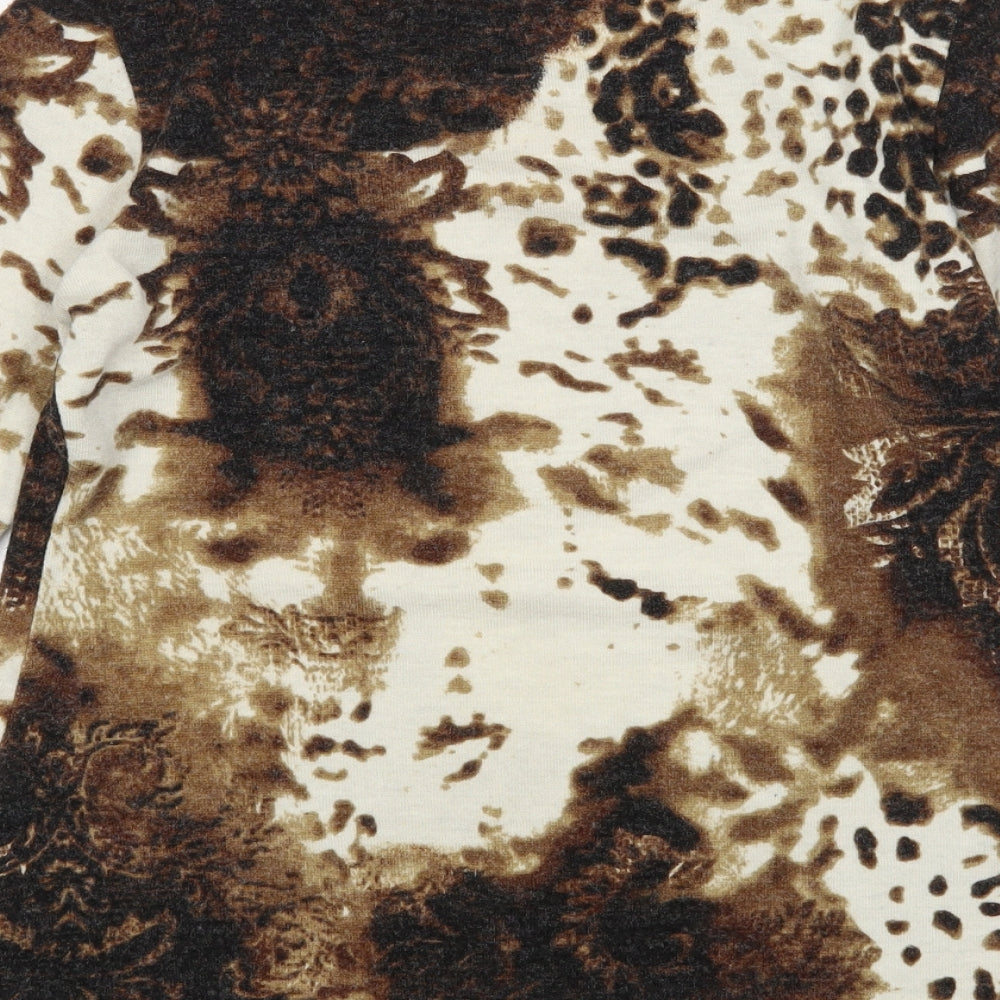 Text Womens Multicoloured Animal Print Pullover Jumper Size S