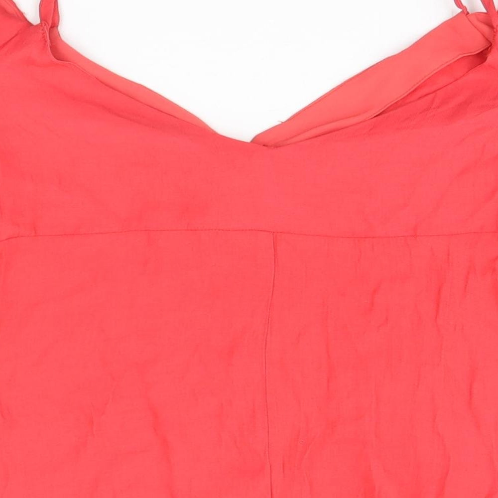 Topshop Womens Red Basic T-Shirt Size 10