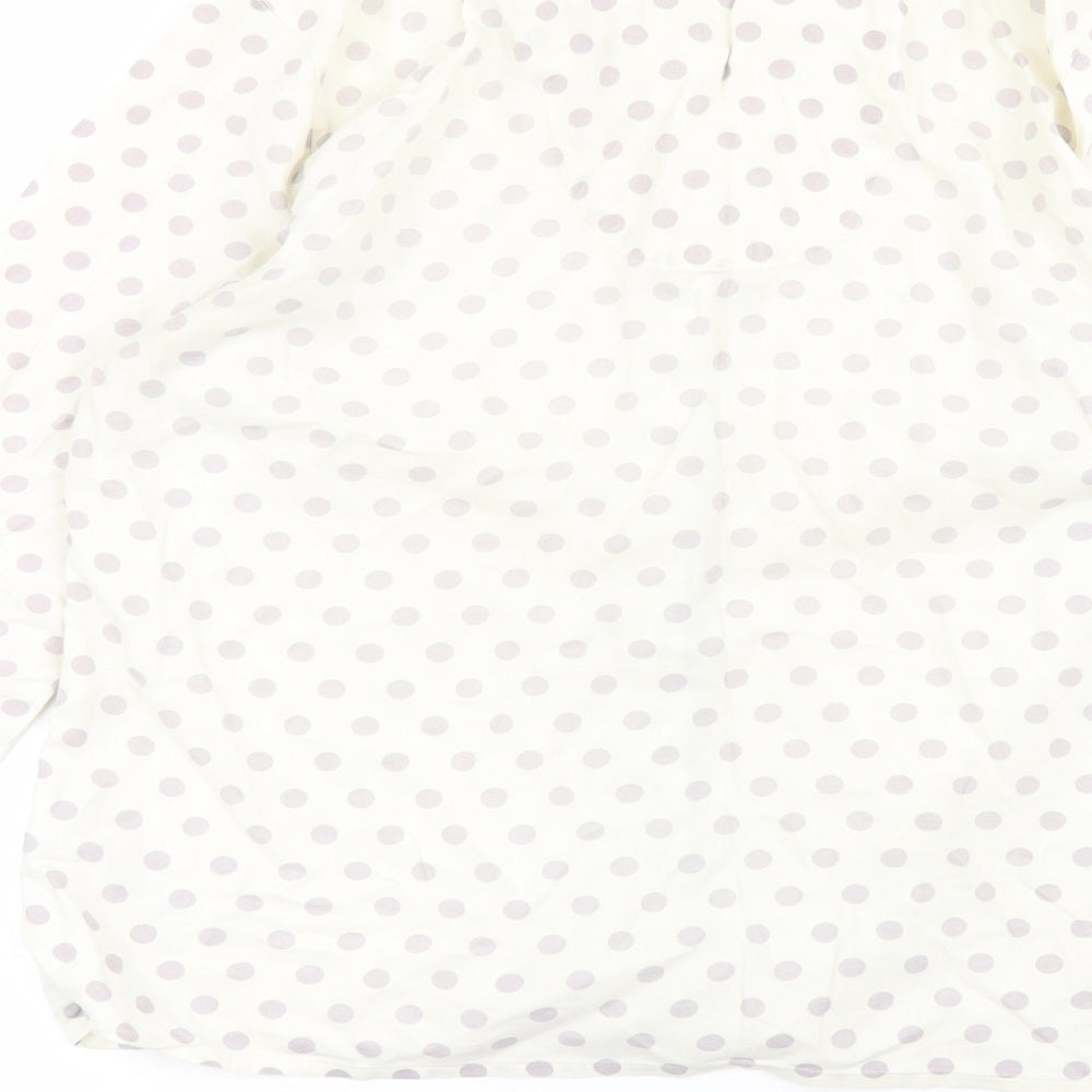 Marks & Spencer Womens White Polka Dot Basic Button-Up Size 12