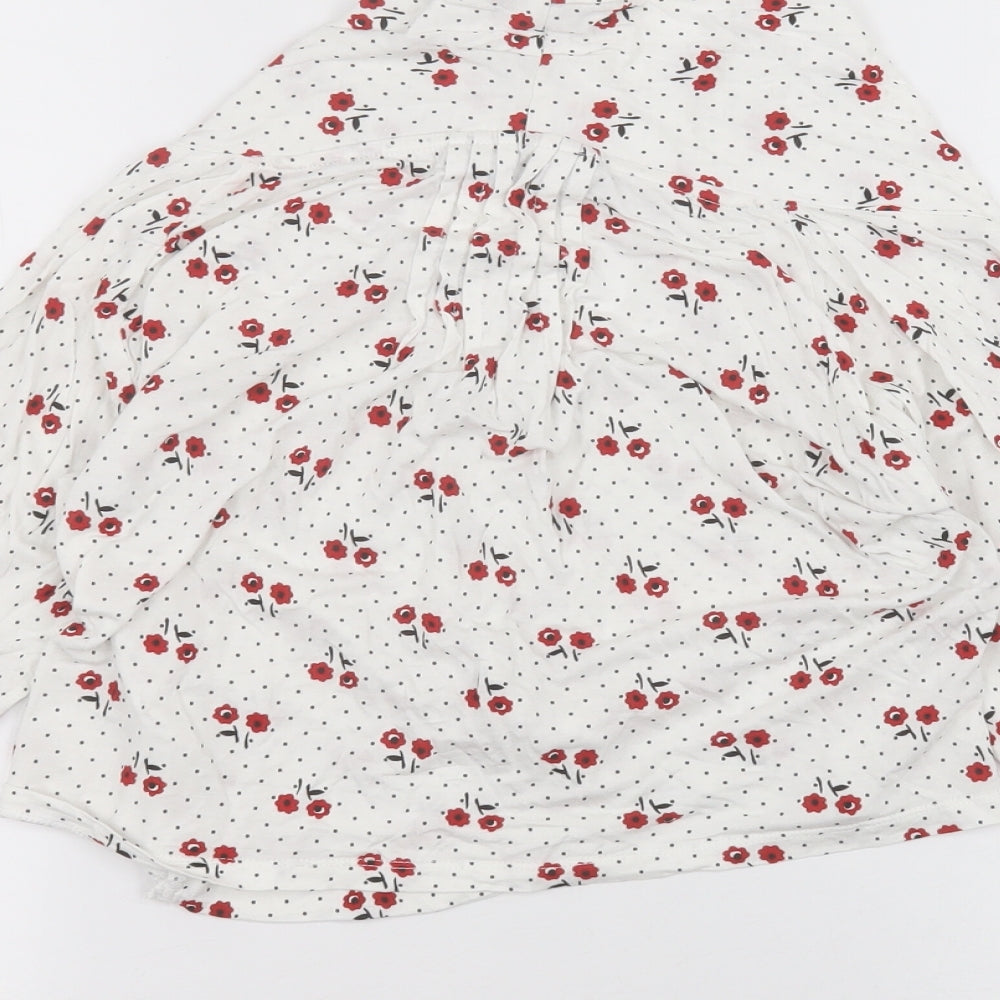MAX Womens White Polka Dot Cardigan Jumper Size L